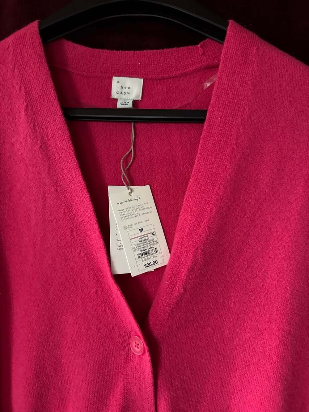 Women's V-Neck Button-Front Cardigan Sweater in Pink
C2 - Picture 2 of 2
